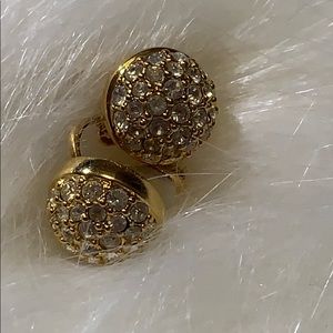 Vintage Swarovski Crystal Button Earrings